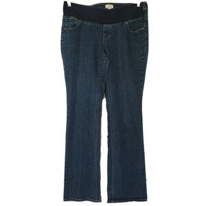 Three Seasons Maternity Jeans Size Medium Stretch Straight Leg Medium Wash